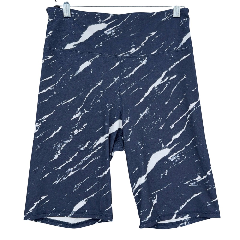 GapFit Sky High Bike Short Women M Polyester Spandex Navy Marble‎